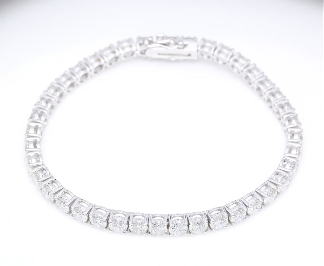 Custom Round Brilliant Diamond Tennis Bracelet – IGI Certified | 18K White Gold, 18K Yellow Gold, or 18K Rose Gold